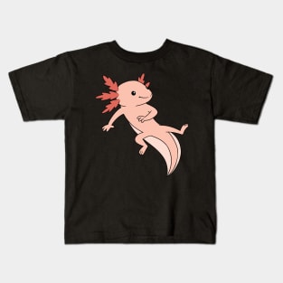 Cute Axolotl Swimming Around Kids T-Shirt